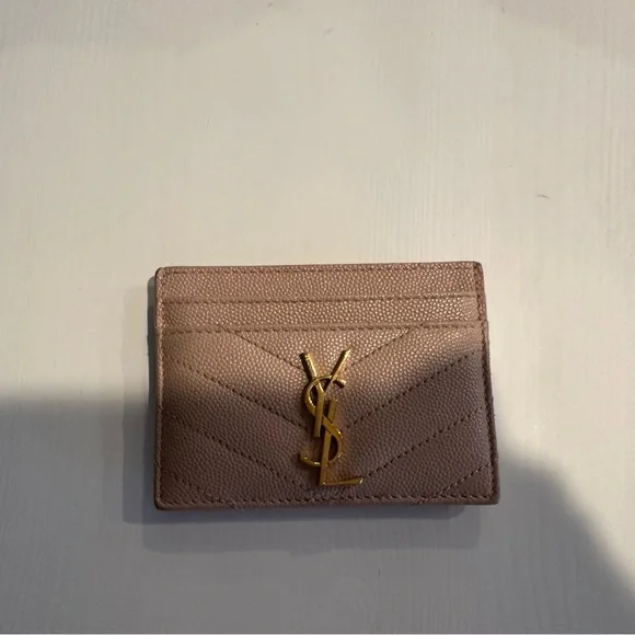Auth YSL Cassandre Matelasse Card Case Grain De Poudre Embossed Leather in box - Picture 6 of 13